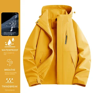 High-grade Winter Solid Unisex Outdoor Thick Fleece Lined Three-in-One Waterproof 10000mm Windproof Stand Collar Soft Jacket