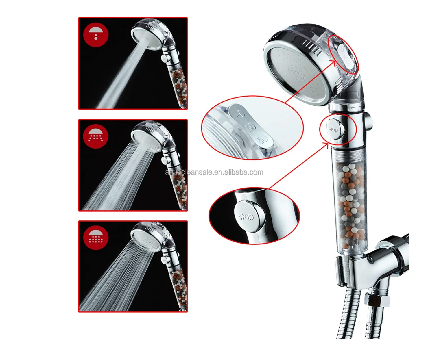 Water Saving Shower Head Filter Calcium Sulfite Remove Chlorine Buy