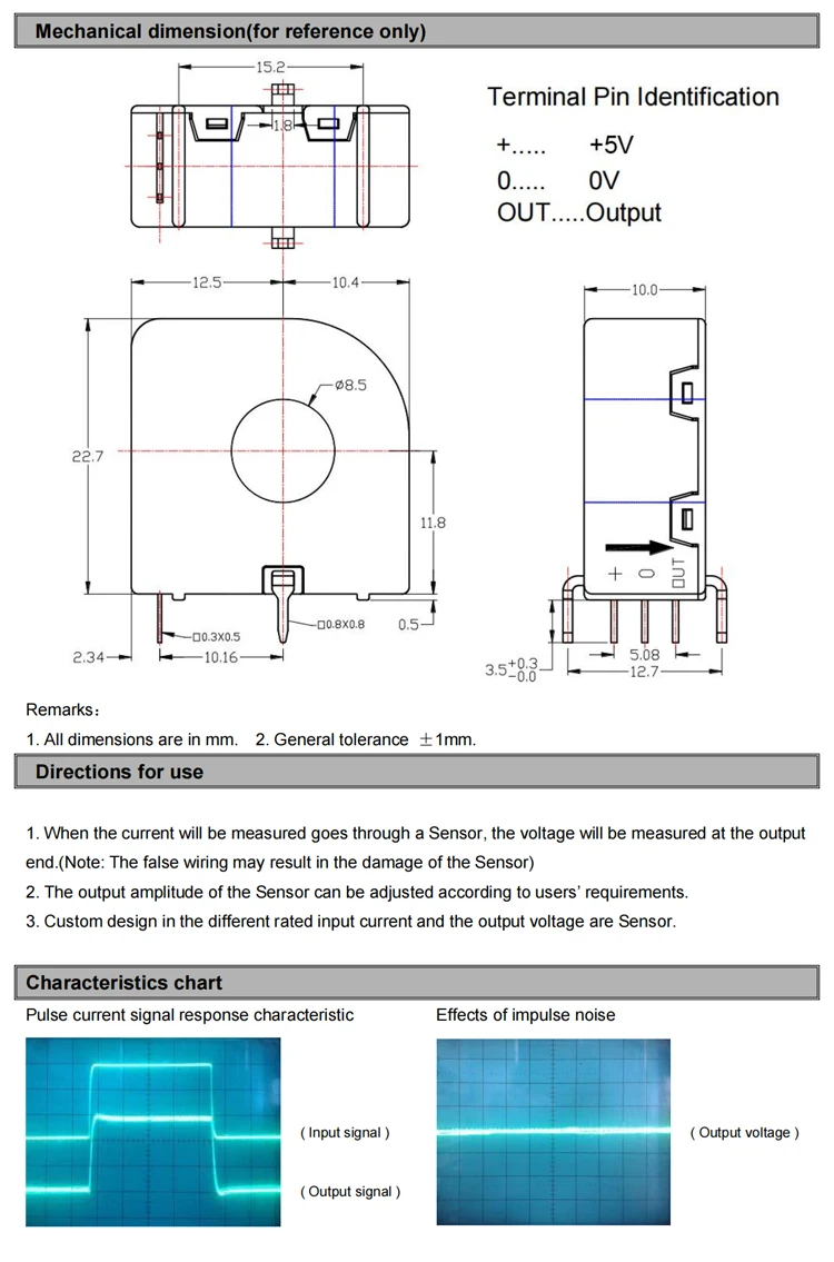 Hall Effect Current Sensor Transformer Qnhc3 Input 6a 10a 15a 20a 25a
