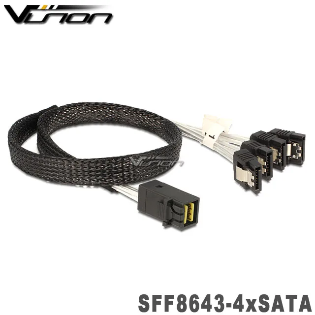 thumbnail image 2 of Mini SAS To 4 SATA SFF-8087 Multi-Lane Forward Breakout Internal Cable - 1 Meter 2 of 6