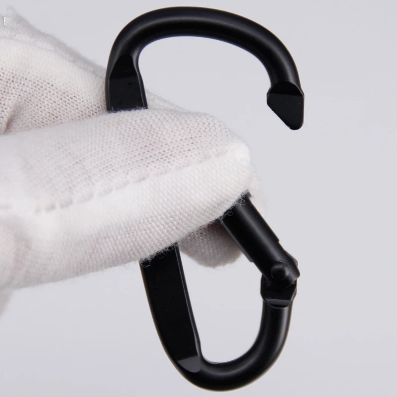 Custom Heavy Duty Hammock Locking Ring Clips Hook Durable Quick Release Aluminum D Shaped Black Carabiner