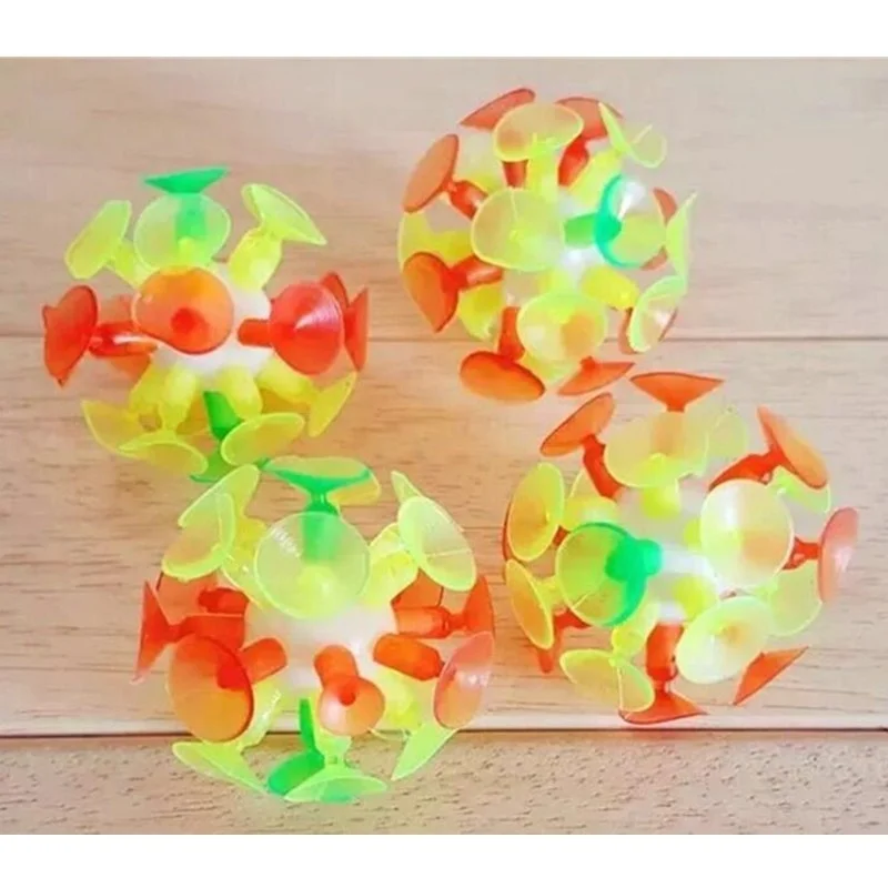 kids light up toy sticky ball colorful sucker ball with light