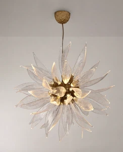 ECOJAS Decoration Indoor Pendent Light for Hotel Villa Restaurant Glass Chandelier