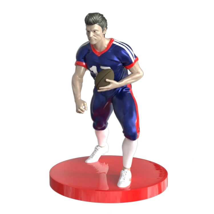 Velesprodaja prilagođenih figura iz NFL serije, trodimenzionalna statua fudbalskog igrača od smole, figura američkog fudbala u akciji za dekoraciju kancelarije