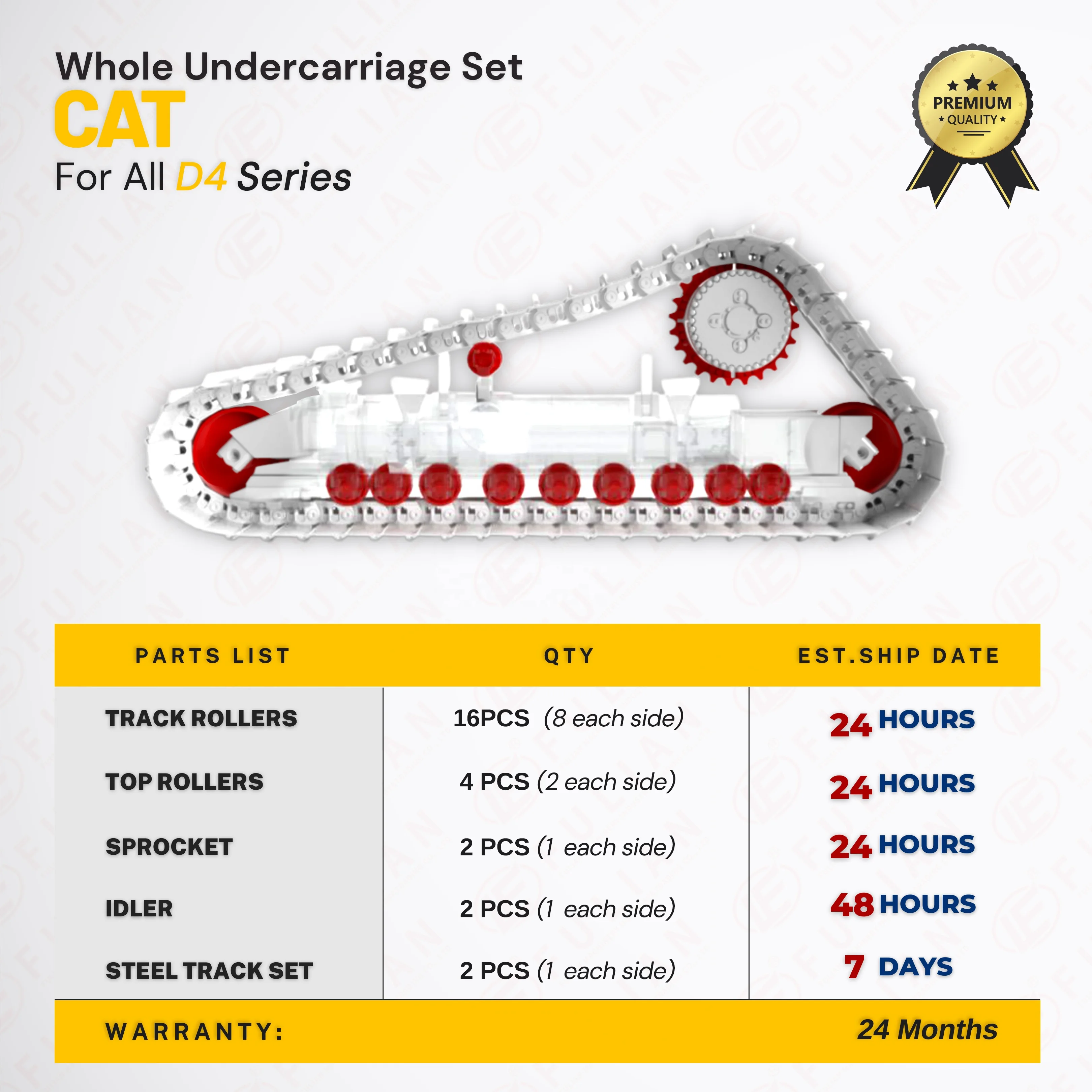 D4 D4D D4E D4H Top Roller Idler Drive Sprocket Track Bottom Roller for Caterpillar Bulldozer Undercarriage Parts