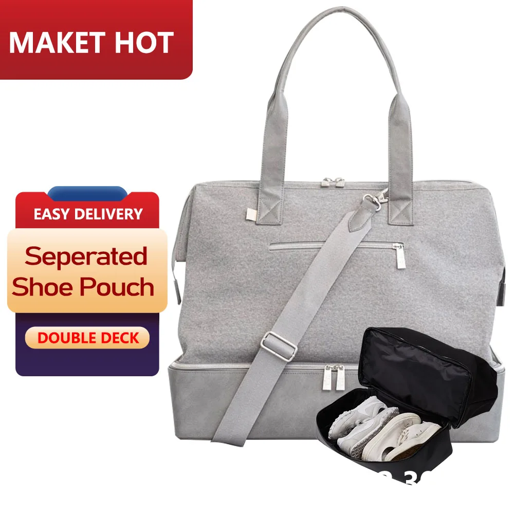 Designer Fashion Luggage Holdall Tote Shoe Compartment Custom logo Wholesale Weekender Overnight Women Travel Weekend Duffle Bag
