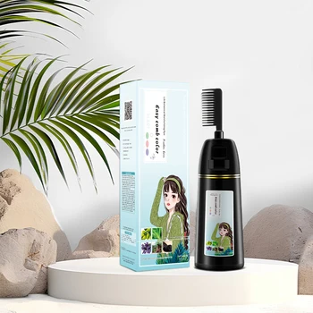 3 in 1 500ml Hign Quality Natural Extract Fast Cover White Hair Shampoo Cream Hair Dye with Comb for Home Use Private Label