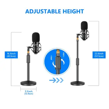 Neewer USB Microphone Kit-Plug&Play Cardioid PC Condenser Mic,Pop Filter, Shock Mount for Computer, YouTube/Gaming Recording detail image