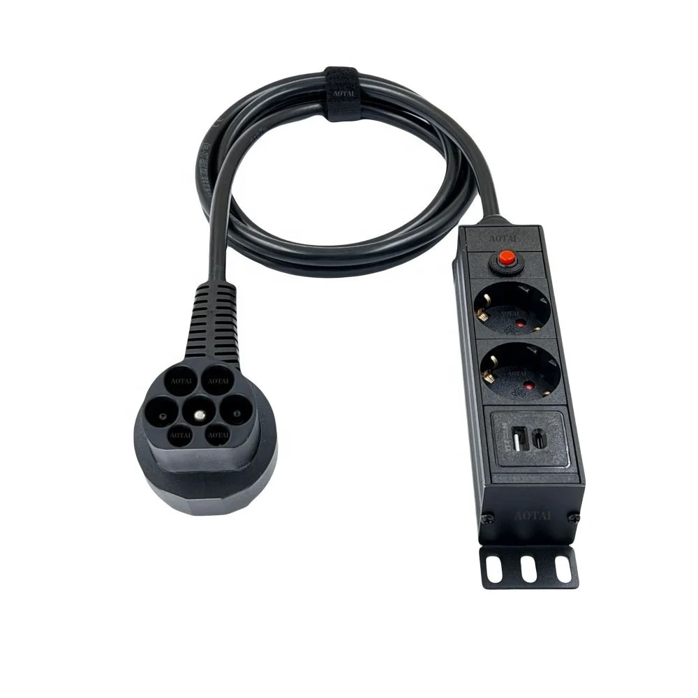 AOTAI Type2 to Schuko 16A Electrical Car Type 2 Charging Side Plug to Schuko Euro socket 220V outlet charging cable