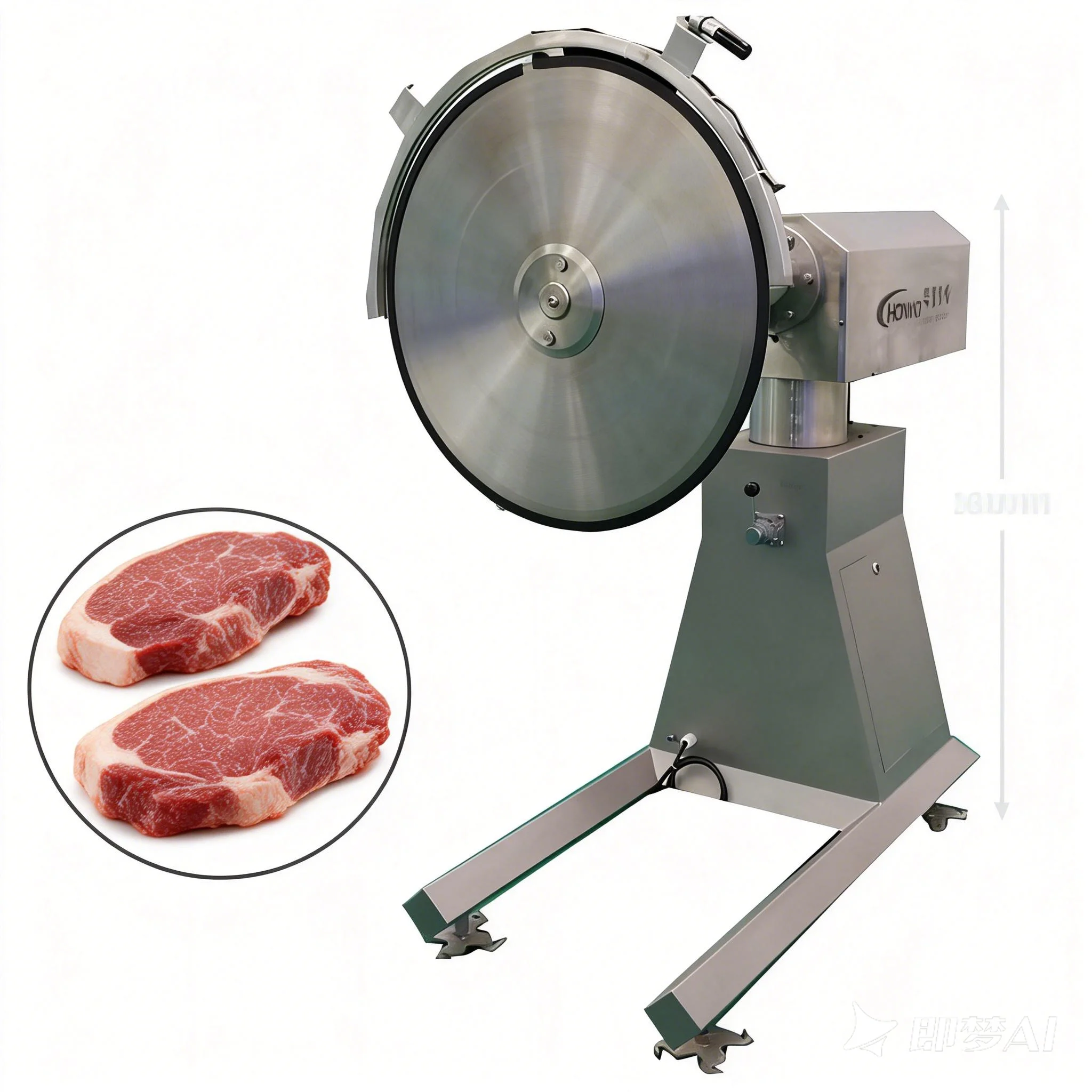 Durable low-speed disc carcass cutting saw, a high-performance cutting machine suitable for beef, sheep and pork slaughterhouses