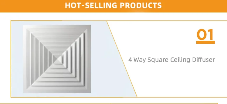 VENTECH aluminum return grille air 4 way ceiling square diffuser