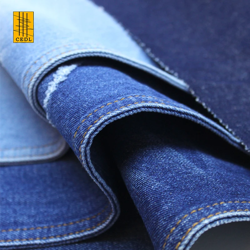 Органическая 100% хлопчатобумажная джинсовая ткань оптовая цена окрашенная пряжа саржа цвета индиго сертифицировано