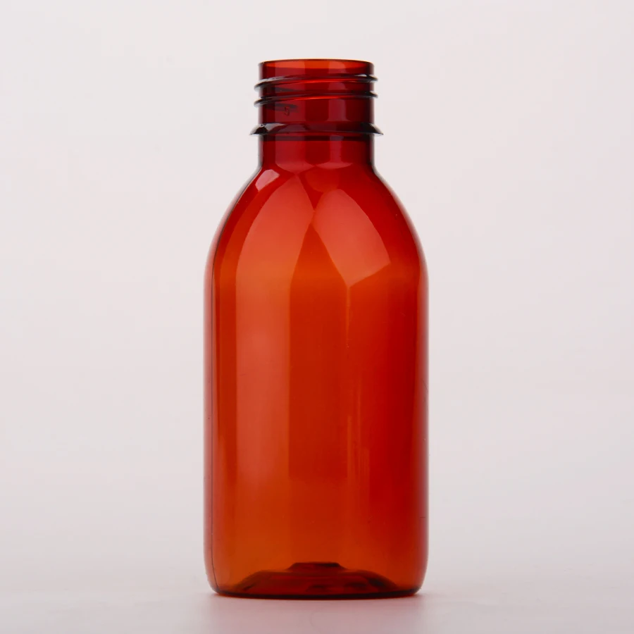 Medical Set PET 120ml Cough Syrup Medicine Bottle With CRC Childproof Screw Cap and Measuring Cup