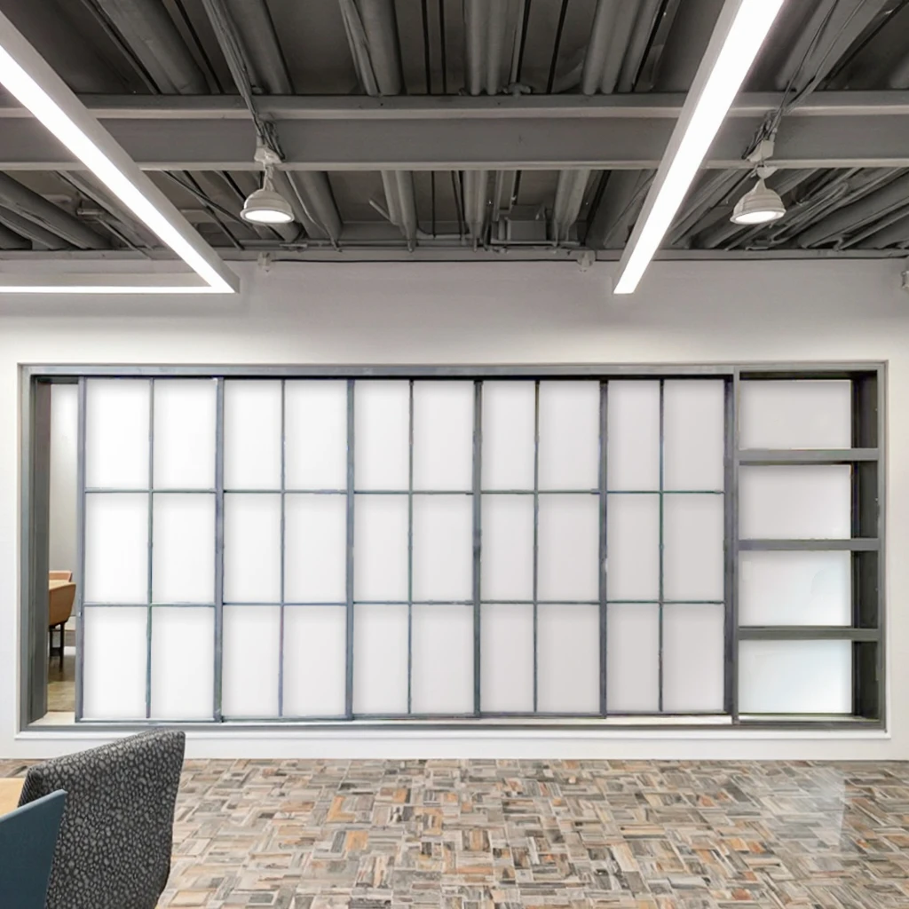 Modern French Wrought Iron Sliding Door with Double Glazing Finished Surface Windproof for Interior/Exterior Use in Villa Hotel factory