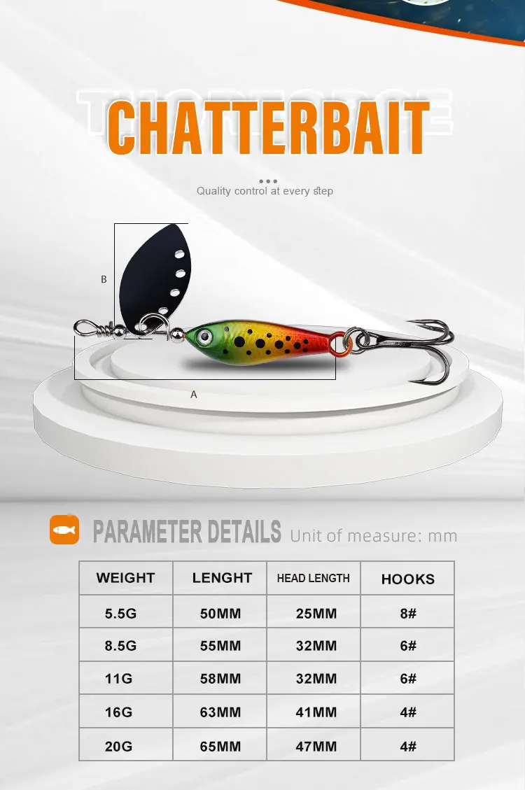55g85g11g16g20g fishing bait sinking fresh water treble hook metal lead spinner fishing lures-4