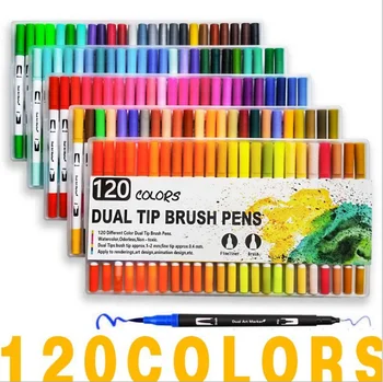 120 colors dual brush markers pens