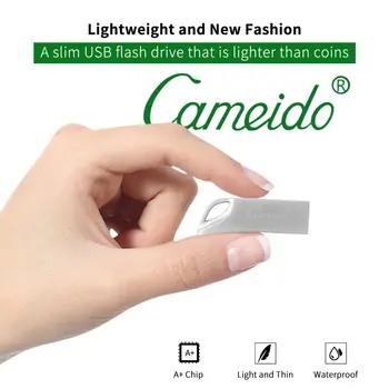 cameido Custom Metal USB 3.0 Flash Drive 2.0 Custom Pendrive Pen 8GB 16GB 32GB 64GB 128GB Stick Mini Gift Box Ppacking