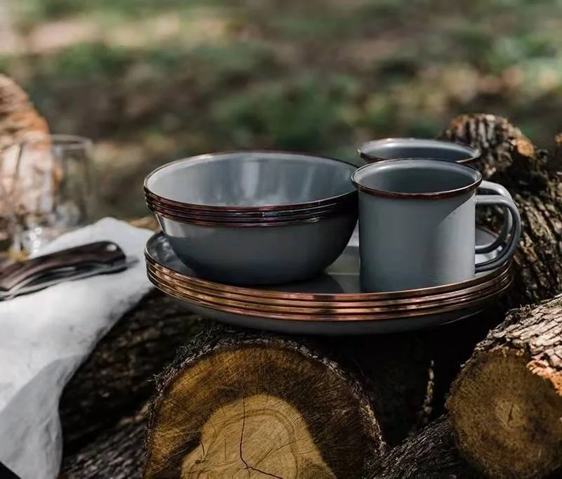 Enamelware Starter Set Dinnerware Camping /outdoor Set Plates/bowls And Cups Buy Enamel Cup