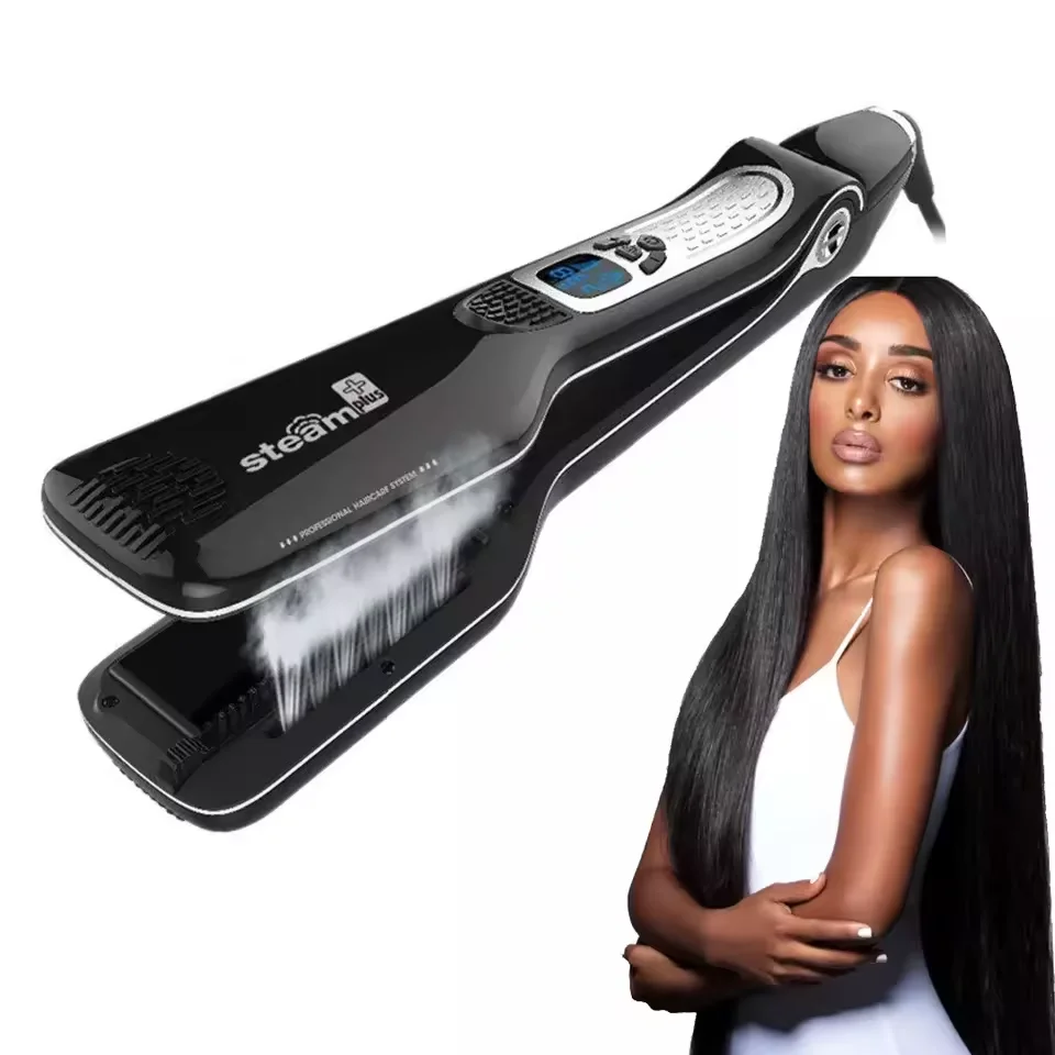 Steamer Hair Straightener Brush Professional Salon Style