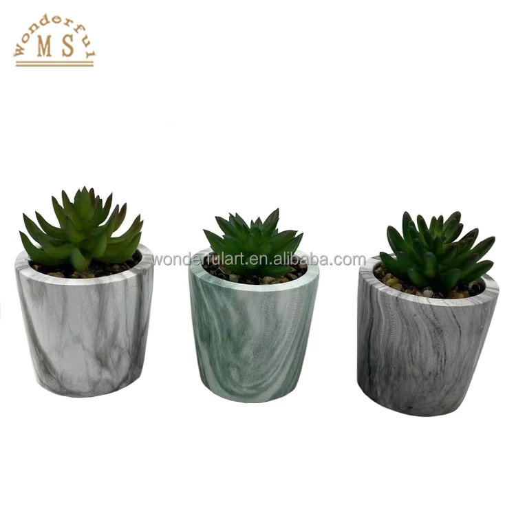 Luxury Marble Ceramic Flower Pot and Mini Succulent Green Artificial Plant Indoor Planter Pot 4 buyers from High Quality