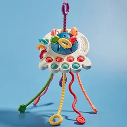 Младенцы успокаивающий прорезывания зубов дорожные детские игрушки Монтессори игрушки для малышей Сенсорное развитие cетчатый рюкзак с затягивающимися активности Игрушка