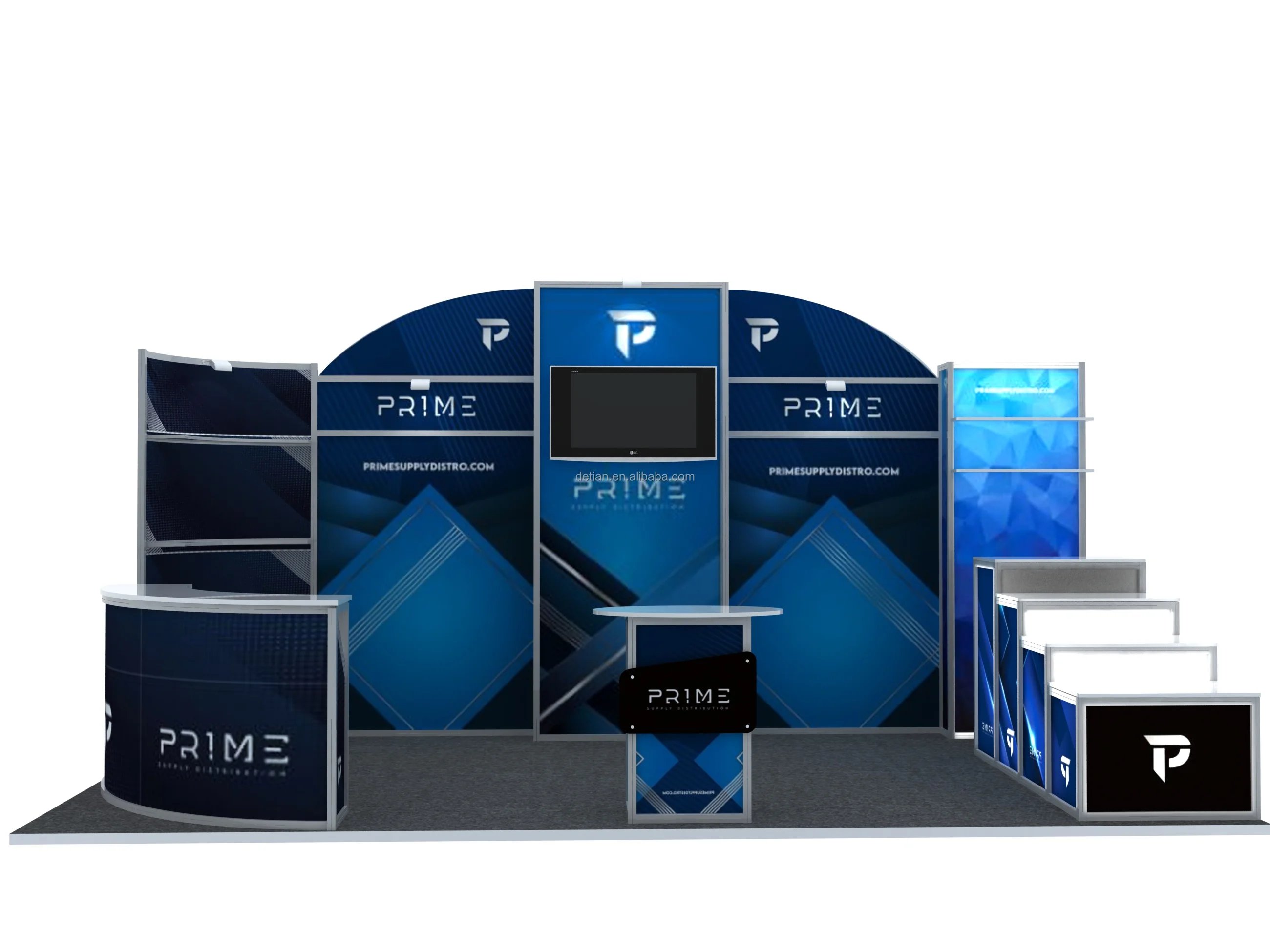 Dexin oferta 10*20 mostrador de comércio estande de exposição projeto da cabine da exposição