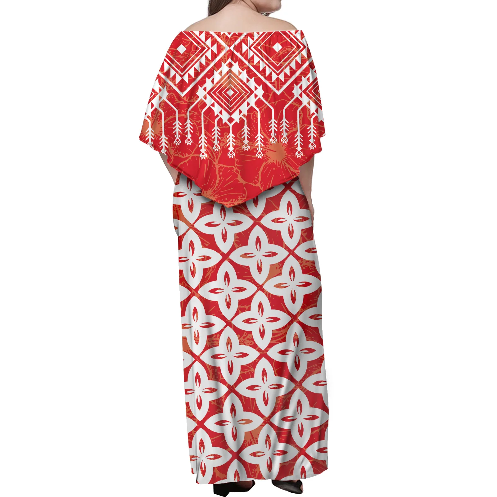 African and Mexican Aztec Tribal Pattern Women Maxi Dress Summer Elegant Off the Shoulder Club Party Long Dresses