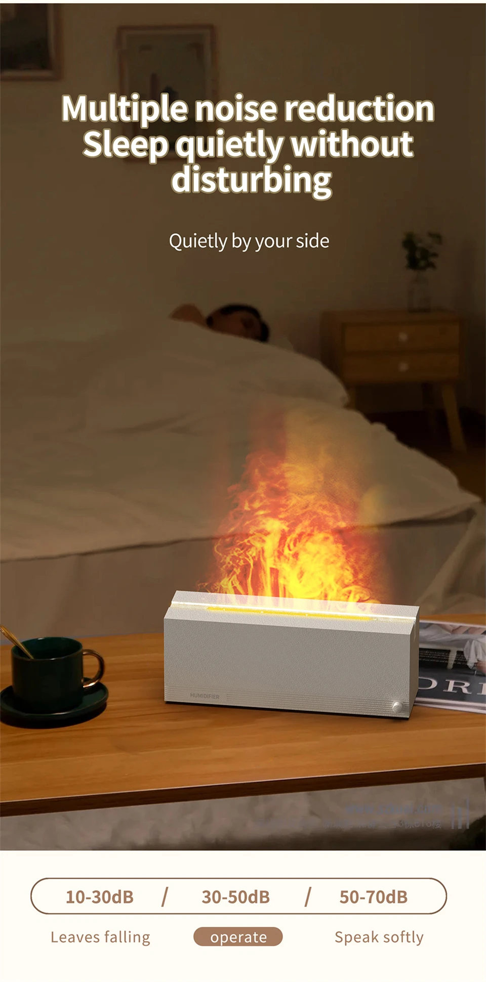 2023 New 3d Fireplace Flame Humidifiers Bedroom Home Hotel Led Fire