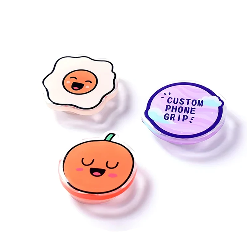 Custom Cute Cartoon Design Mobile Phone Holder Plastic Anime Style Popping Phone Grips