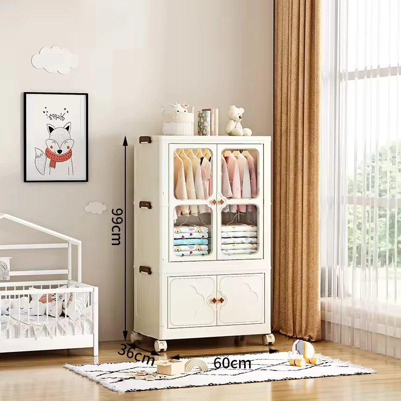 Foldable Plastic Organizer Wardrobe Cabinet for Home Portable Baby Toys Children's Clothes Storage Rectangle Fordable Injection details