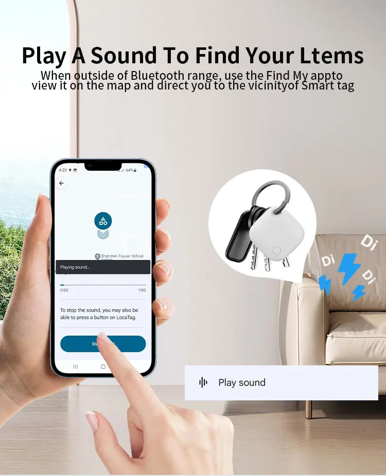 RSH Android Tag OEM Your Logo Google Find My Device Tracker Smart GPS Locator Type C Rechargeable Key Finder for Google Find Hub factory