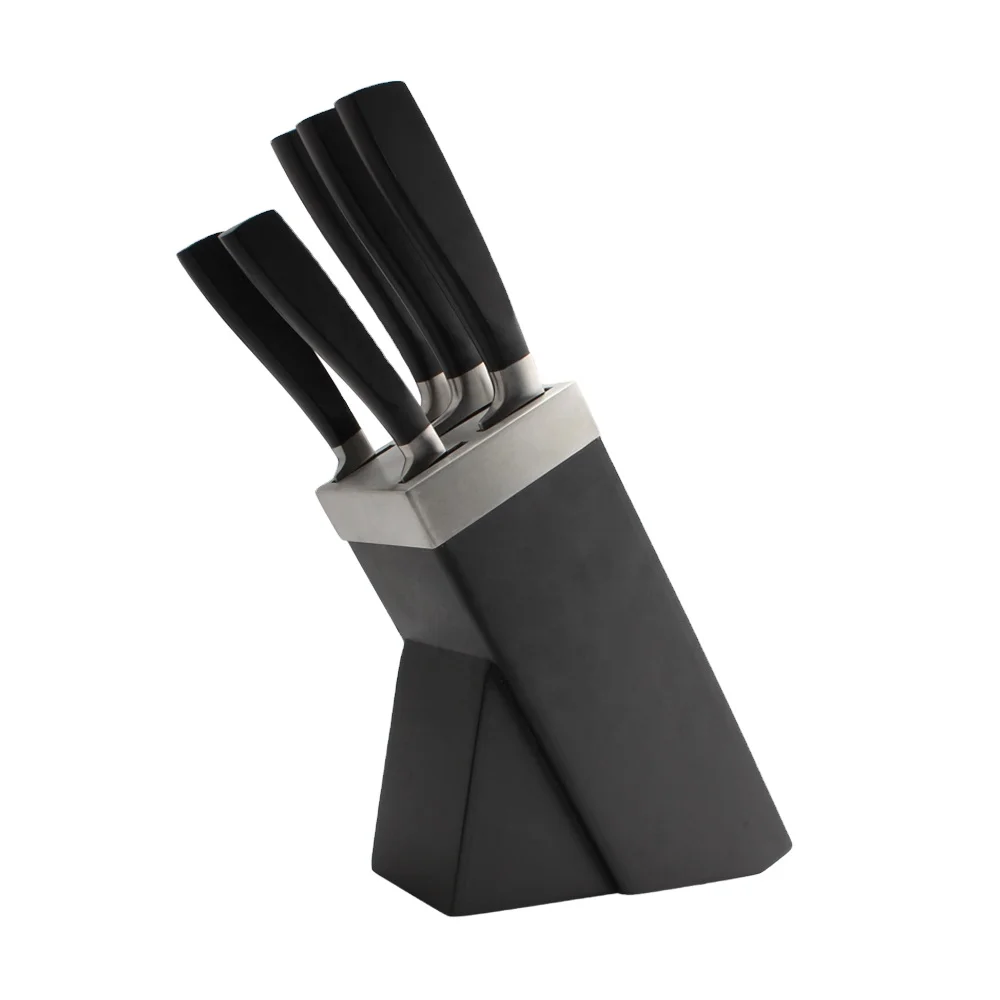 5 pcs kitchen knife set with abs sanding finish handle