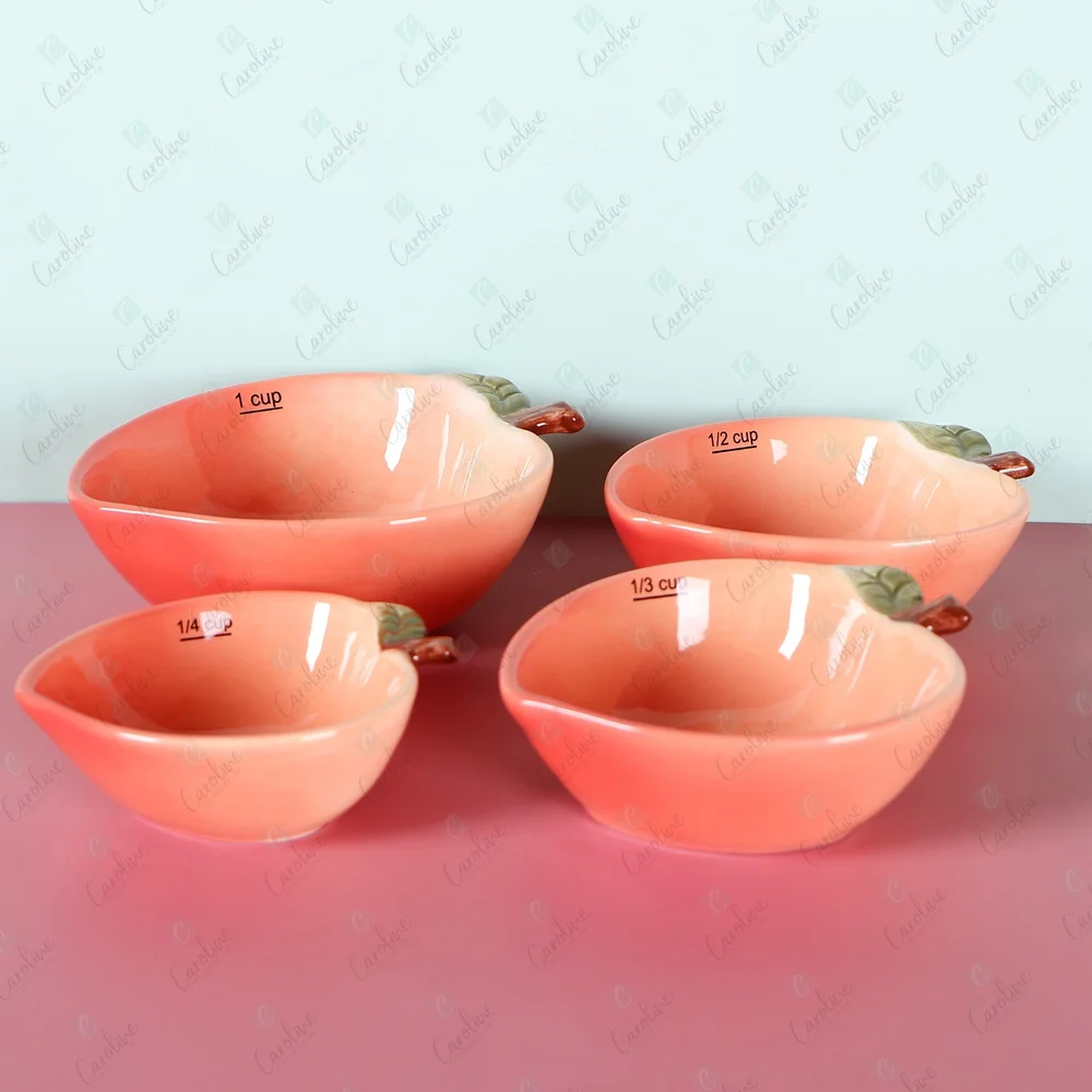 Custom Spring Pink Peach Measuring Cups 4 Set