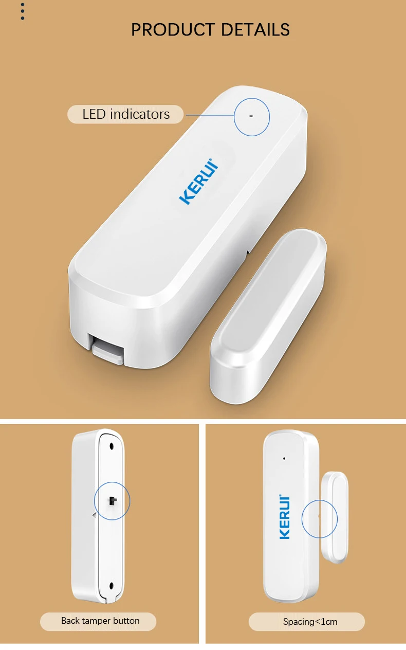 Kerui Wireless door magnetic detector door and window opening reminder alarm