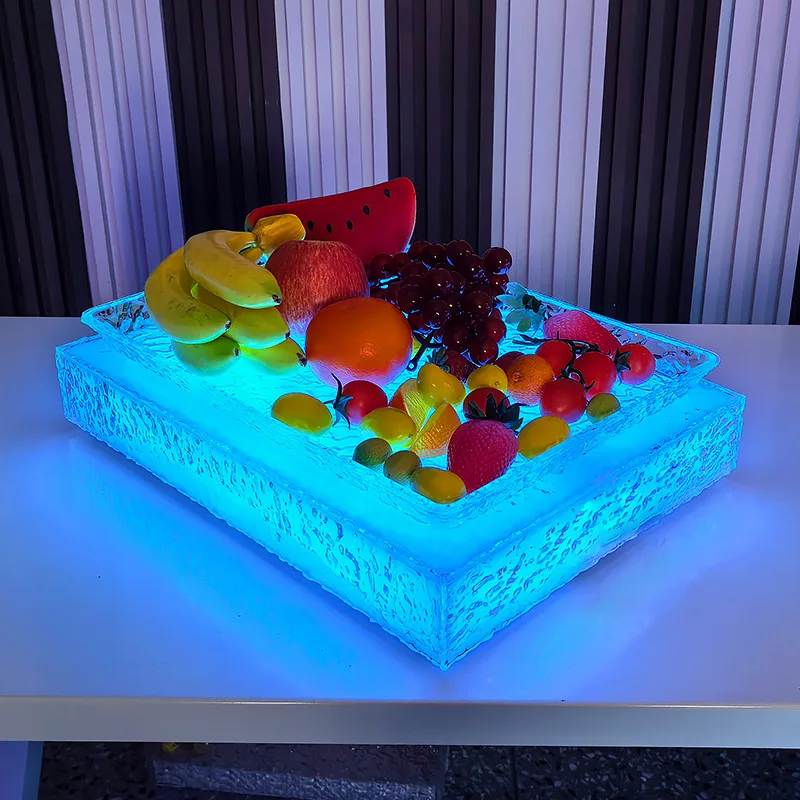 LED Rechargeable Luminous Acrylic Fruit Plate - Elegant
