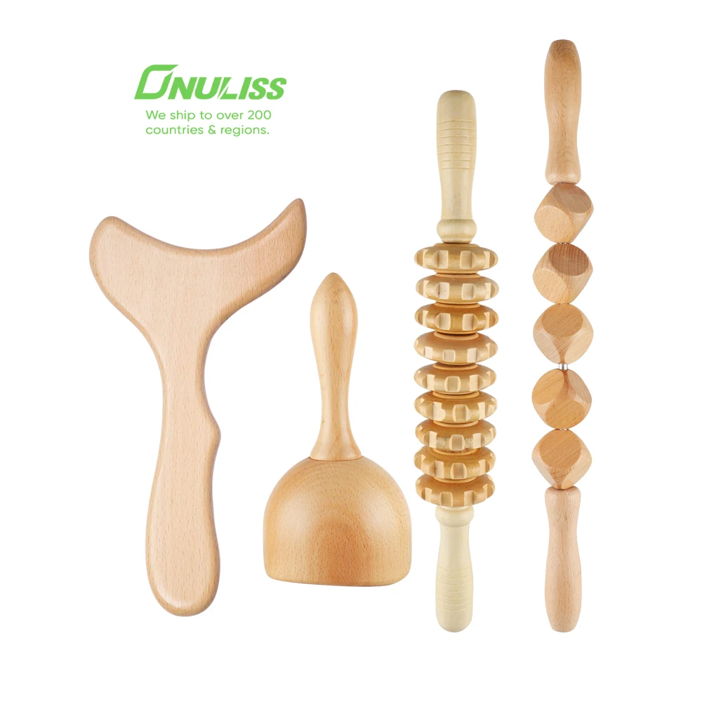 Pistolet De Massage Lymphatic Drainage Massage Body Sculpting Wood Therapy Tools Set Buy Wood