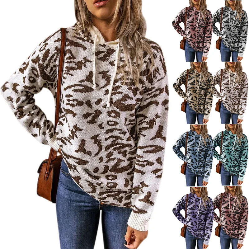 cheetah print zip up moletom com capuz