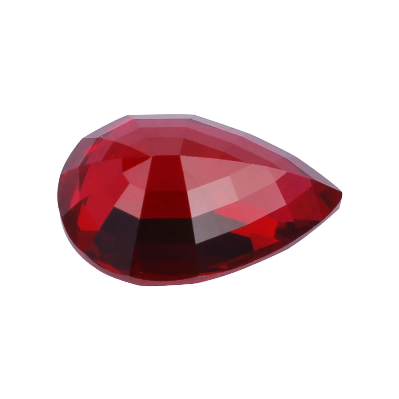 Quality Lab Grown Ruby Gemstone Pear Cut Pigeon Blood Red Ruby Diamond