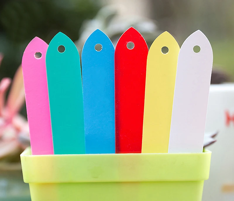 10x2cm Plants Labels Perforated Pvc Plastic Hanging Labels Gardening