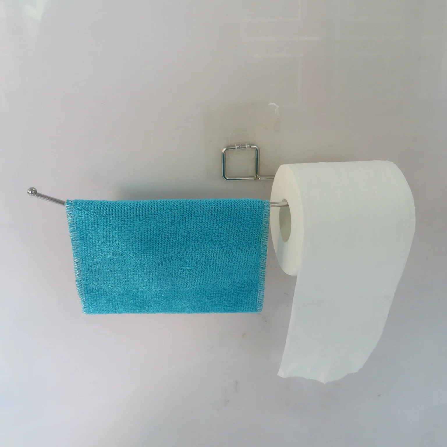 Traceless Stainless Steel Single Wall Mounted Towel Rack Toilet Stick Roll Paper Holder supplier