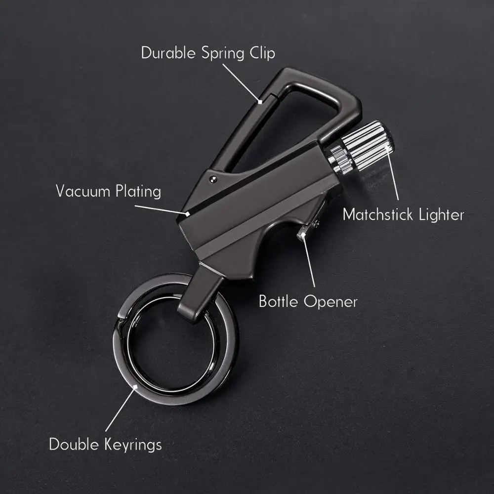 Flint Lighter Keyring  Ring Gas Key Chain Lighter