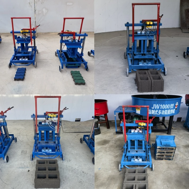 Semi-Automatic Road Paving Hollow Concrete Block Making Machine Mobile Cement Block Making Machine Block Manufacturing Machine