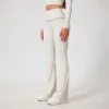 White-flare leggings