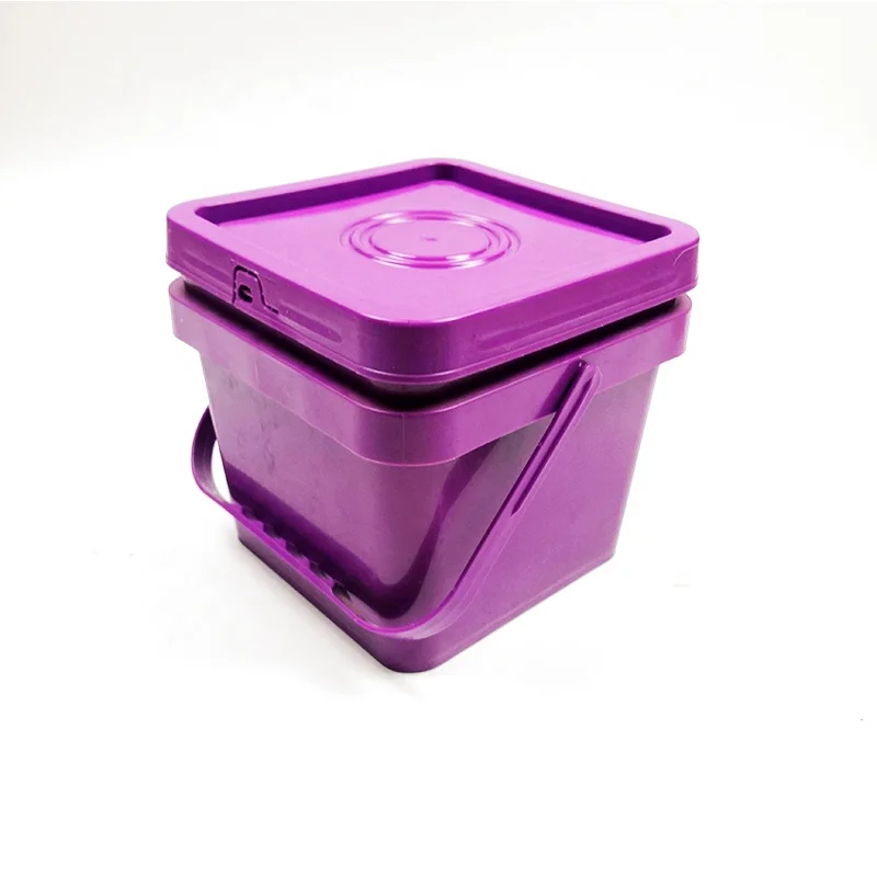 Square 1L Plastic Buckets 3L Plastic Pails 16L PP Barrels PE Drums 25L Packing Plastic Buckets with Lids 2 Pc Square Shape 1-30L