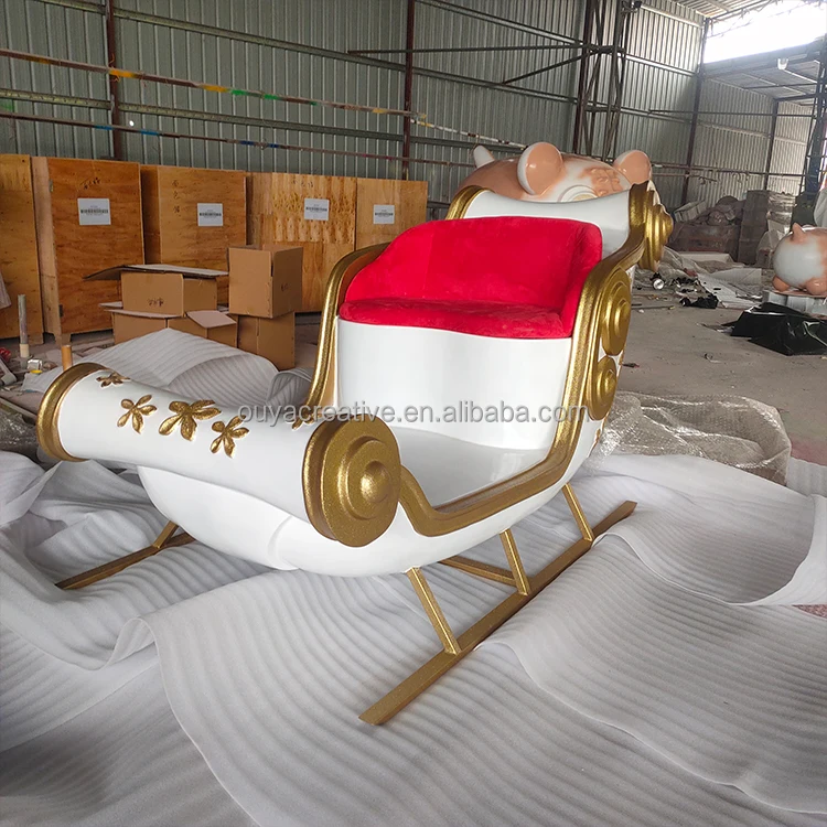 Jumbo White Santa Sleigh For Outdoor Decoration For Sale For Shopping ...