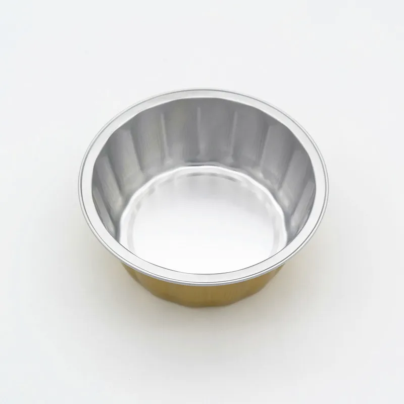 product microwave  oven safe round household take away food container 630ml disposable aluminium foil baking bread loaf pans with lid-1