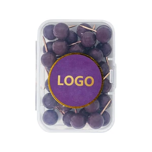 Custom Sticker Package Customization Rose Gold Electroplating Transparent Box Push Pin Pushpin File Fixed Stationery Earth Nail