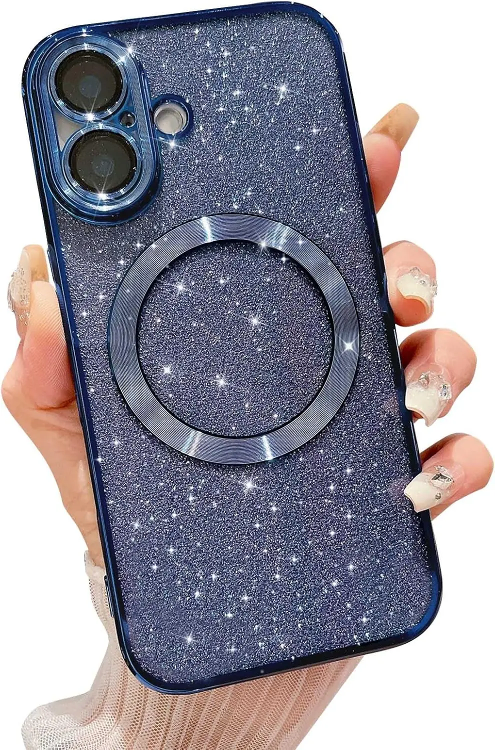 Case for iPhone 16 Magnetic Glitter Luxury Plating Cute Clear Phone Case for Girls Women with Camera Protector Back Cover factory