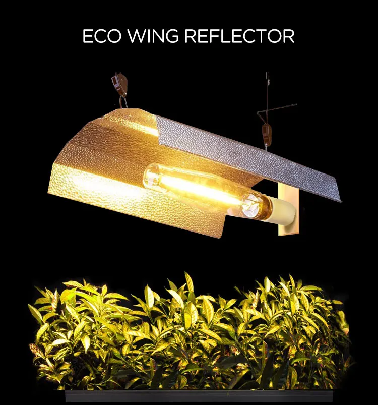 Hydroponics Hps Mh Cfl Grow Bulbs Lamps Eco Wing Aluminum Light Fixture