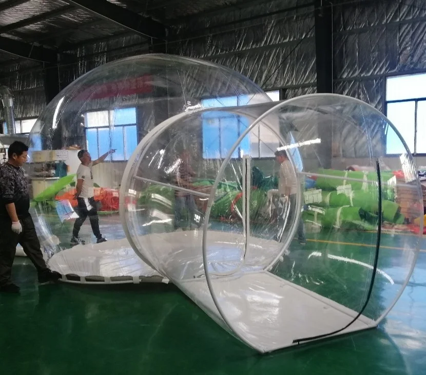 Outdoor Single Tunnel Bubble Tent Inflatable Bubble Dome Tent Clear Bubble Tent